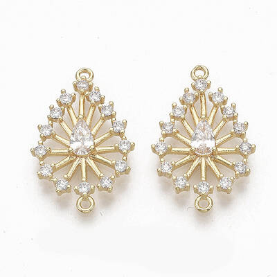 Brass Micro Pave Clear Cubic Zirconia Links