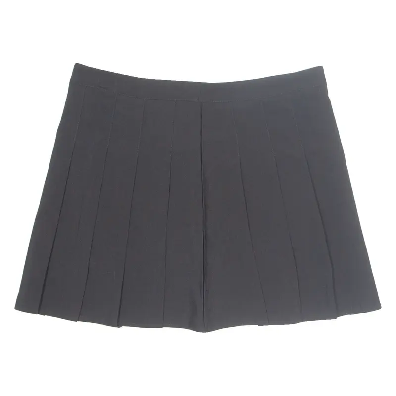 Womens Pleated Skirt Black Short M