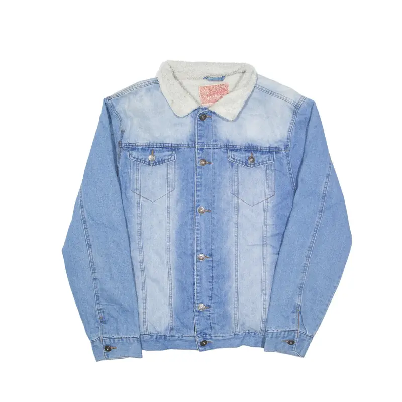 BROOKLYN CLOTH Sherpa Lined Denim Jacket Blue Mens XL