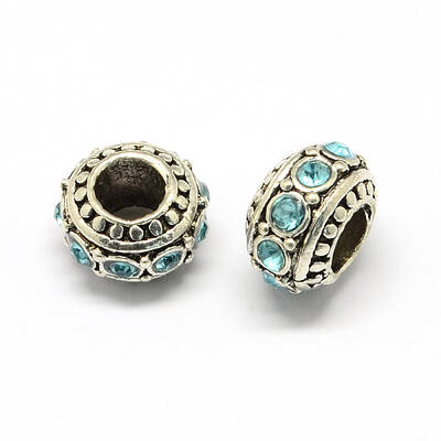 Alloy Rhinestone European Beads