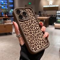 Leopard Print Pattern Case for iPhone 16 15 14 Pro Max 13 12 11 XR XS Plus Shockproof Drop Protection Rugged Durable Silicone...