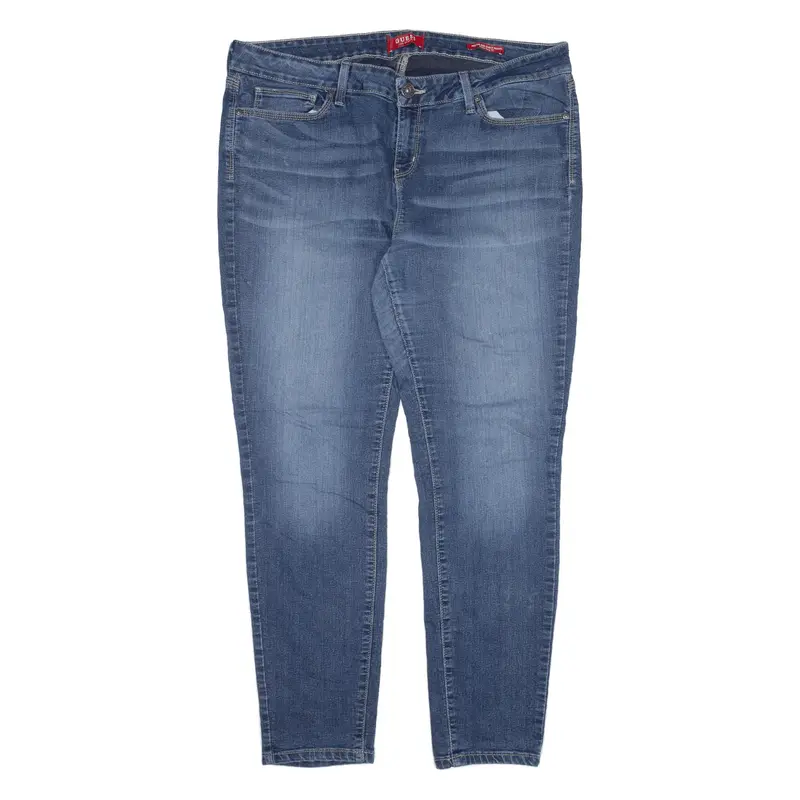 GUESS Medium Rise Jeans Blue Denim Regular Skinny Womens W36 L28