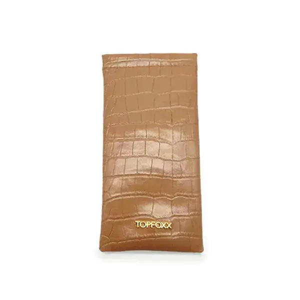 Nude Faux Croco Soft Pouch | Color: Nude | Size: OS
