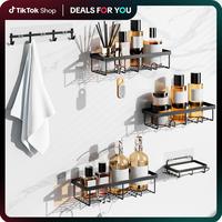 YASONIC Bathroom Accessories Set, Rust Proof Shower caddy，No Drill Bathroom Shower Organizers, with Removable Hooks and Soa...