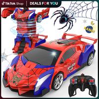 lumikidz Remote Control Car - Transform Robot RC Cars Contains All Batteries: One-Button Deformation and 360 Degree Rotating ...