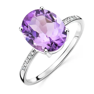 14K White Gold Oval Cut Custom Engagement Ring Gemstone Ring