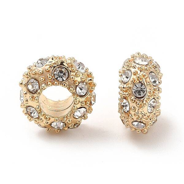Rack Plating Alloy Rhinestone European Beads