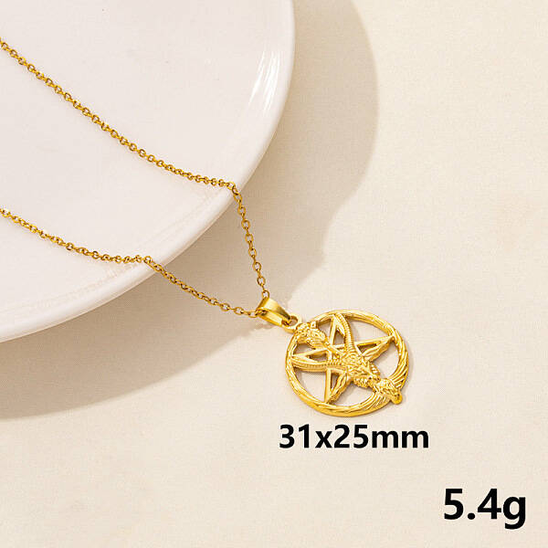 Animal Stainless Steel Ring with Star Pendant Necklace for Women