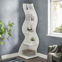 Tribesigns Modern 5-Tier Wall Corner Bookshelf, Stylish Corner Small Bookcase Storage Rack, for Living Room, Bedroom, and Ent...