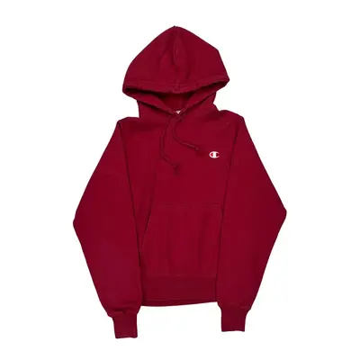 Reverse Weave Champion Hoodie - XS Burgundy Cotton Blend