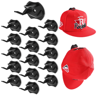 16 Pack Adhesive Hat Rack Organizer for Wall Baseball Cap - Minimalist Hat Display, No Drilled Design, Suitable for Doors, Be...