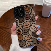 Cute Smile Face Pattern Phone Case, Durable Decorative Phone Cover, Anti-fall Phone Cases for iPhone XR 11 12 13 14 15 Pro Ma...