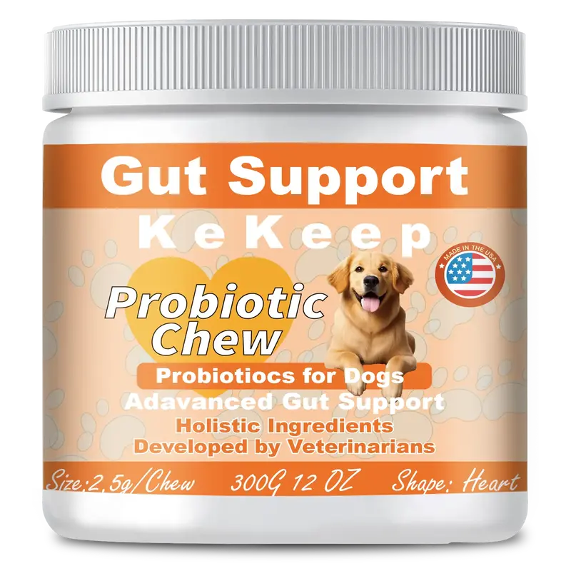 KeKeep Paws Probiotics for Pets, Soft Chew for Immune Support and Total Digestive Health, Duck Flavor - Treat for Dogs