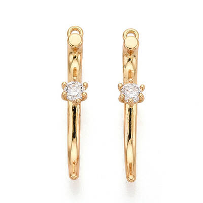 Brass Micro Pave Clear Cubic Zirconia Pendants