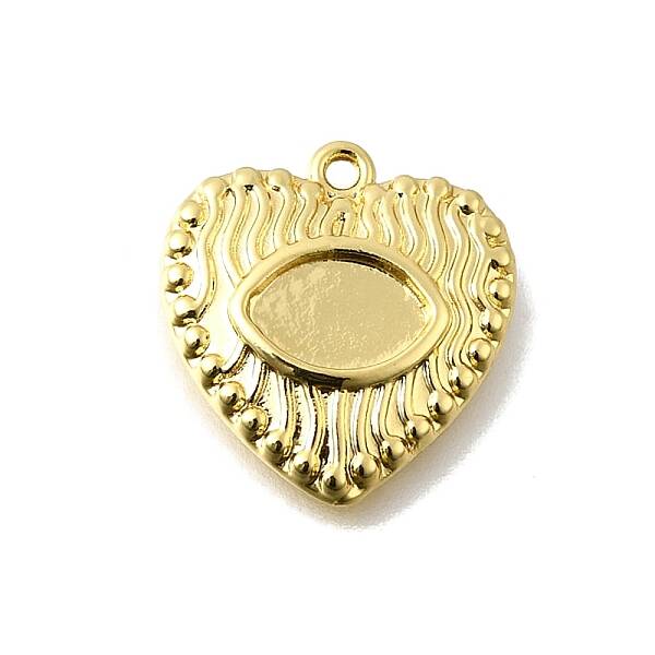 Heart Brass Pendant Cabochon Settings