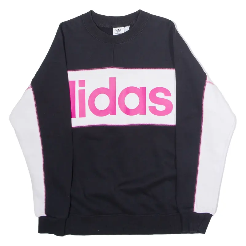 ADIDAS ORIGINALS Womens Sweatshirt Black Crew Neck UK 8