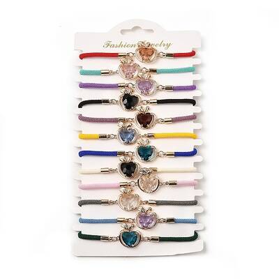 12Pcs 12 Colors Polyester Bracelets