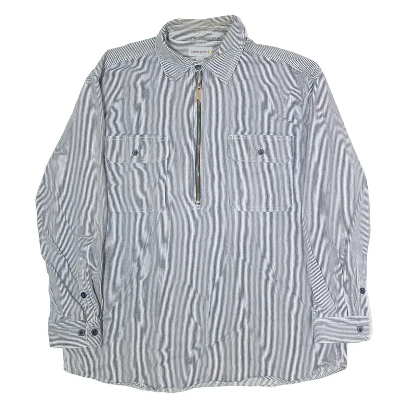 CARHARTT Mens Pullover Jacket Blue Striped L