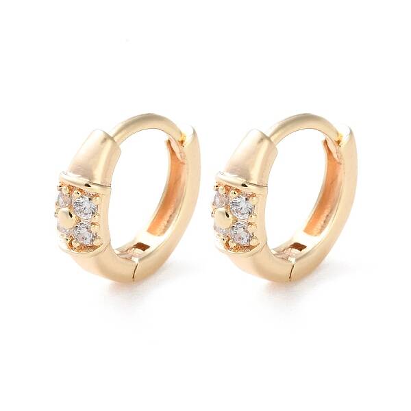 Rack Plating Brass Clear Cubic Zirconia Hoop Earrings