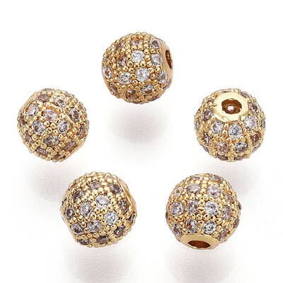 Rack Plating Brass Cubic Zirconia Beads