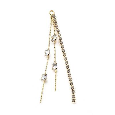 Brass Micro Pave Clear Cubic Zirconia Big Pendants