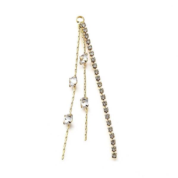 Brass Micro Pave Clear Cubic Zirconia Big Pendants