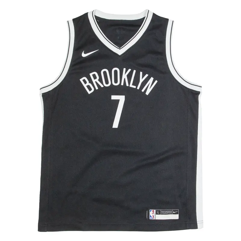 NIKE NBA Brooklyn Nets Durant 7 Mens Jersey Black Sleeveless USA V-Neck L