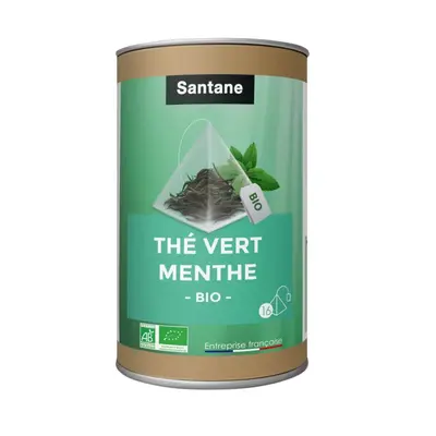 Santane Organic Infusion Mint Green Tea 16 pyramid sachets