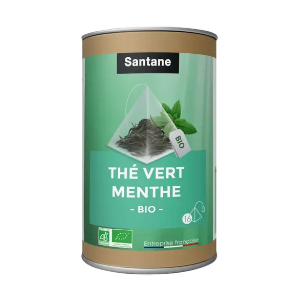 Santane Organic Infusion Mint Green Tea 16 pyramid sachets