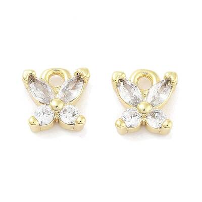 Brass Micro Pave Clear Cubic Zirconia Pendants