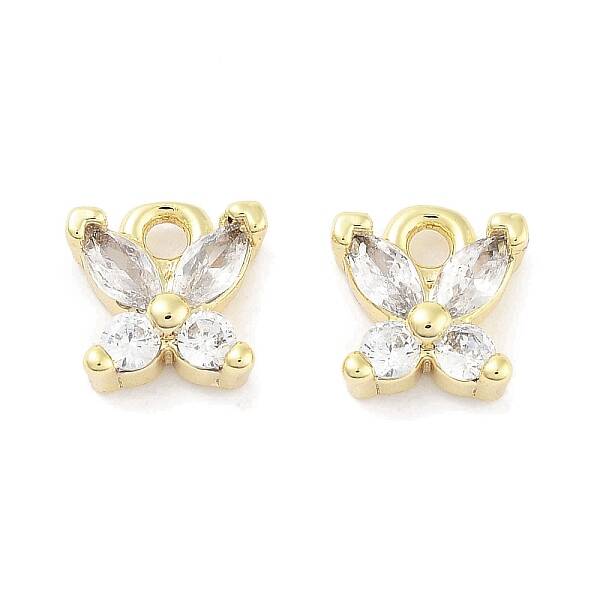 Brass Micro Pave Clear Cubic Zirconia Pendants