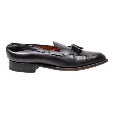 JOHNSTONE & MURPHY Loafer Shoes Black Leather Mens UK 9