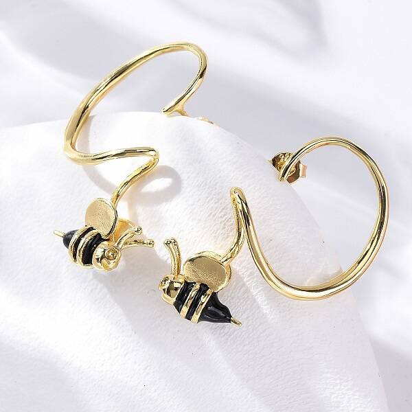 Brass Bees Stud Earrings