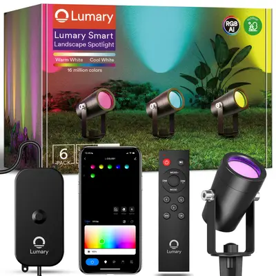 Lumary Smart Outdoor Spot Lights 56ft Gen 2 (6Pack)