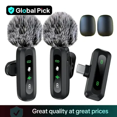 Wireless Microphone, Professional Wireless Microphone for iPhone & Android Phone, Lapel Mic for Video Recording, Teaching, In...