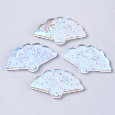 Transparent Spray Painted Glass Pendants