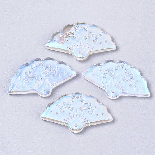 Transparent Spray Painted Glass Pendants