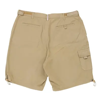 Cotton Belt Cargo Shorts - 36W 10L Beige Cotton