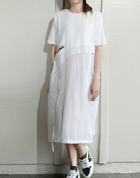 Womenswear Women's Gradient Oversized T-shirt Women's Letter Print short Sleeve dress Ruffles Spaghetti strap Babydoll Dress ...