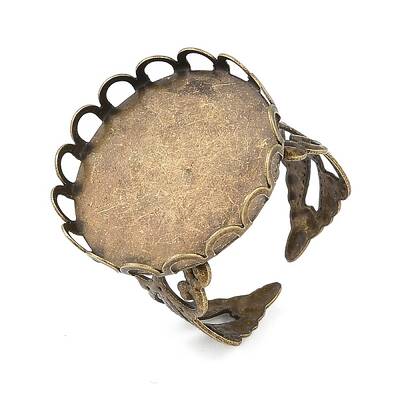Flat Round Iron Open Cuff Ring Components