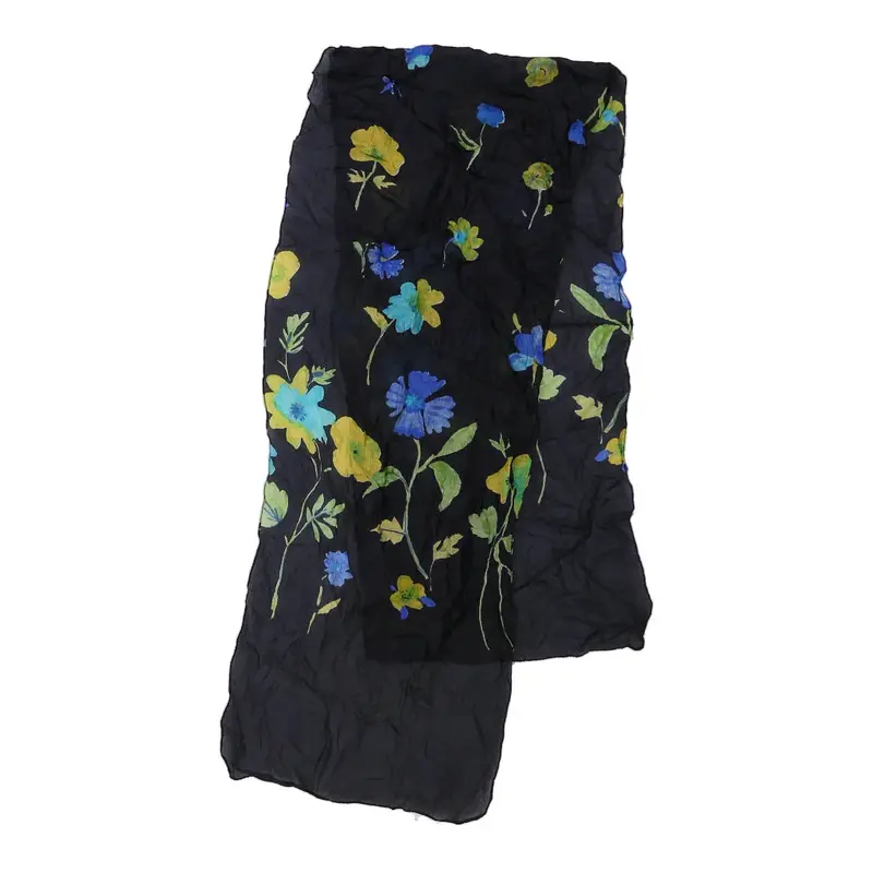 Unbranded Floral Scarf - No Size Navy Polyester