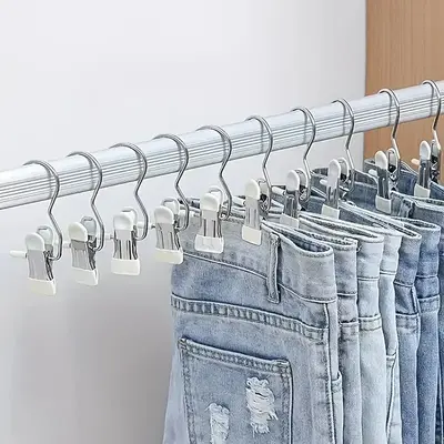30 Pieces Wardrobe Boot Hangers, High Quality Rust-proof Metal Hook Clips, Multi-purpose Clips for Home and Travel, Clothespi...