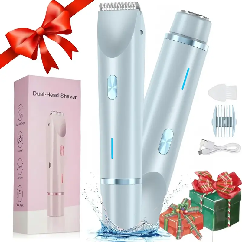 Electric Hair Trimmer, 1 Box Waterproof Usb Rechargeable Electric Shaver, Portable Body and Facial Hair Removal Tool for Legs...
