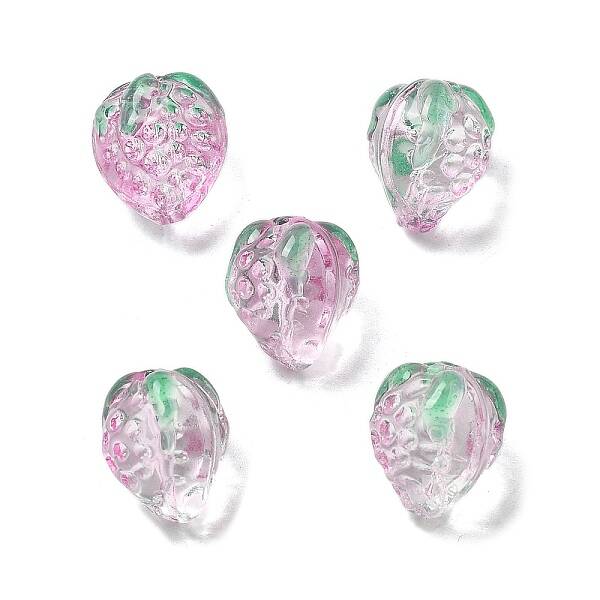 Handmade Lampwork Enamel Beads Strawberry