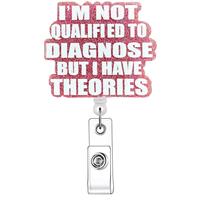 Retractable Badge Reel, 1 Count Acrylic ID Holder Reel with Clip for Nurses, Doctors, Students & Office Staff, Identification...