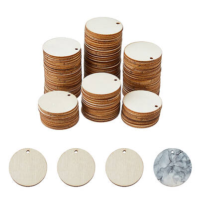 120Pcs Unfinished Natural Poplar Wood Pendants
