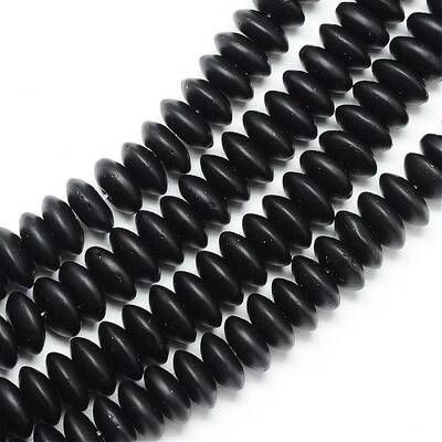 Synthetic Black Stone Beads Spacer Strands