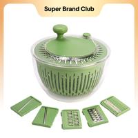 SUSTEAS 5 in 1 Salad Spinner Steel Vegetable Cutting and Washing Basket Fruit Kitchen Utensils