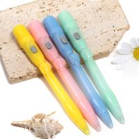 【P229】New macaron 4-Color beaded light pen DIY visual transparent student stationery button