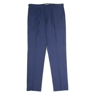 REISS Dotted Mens Trousers Blue Regular Straight W36 L34